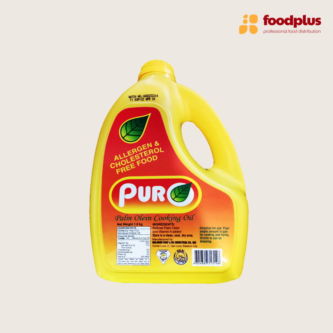 Puro Palm Olein Vegetable Cooking Oil - 1/2 Gallon NWT