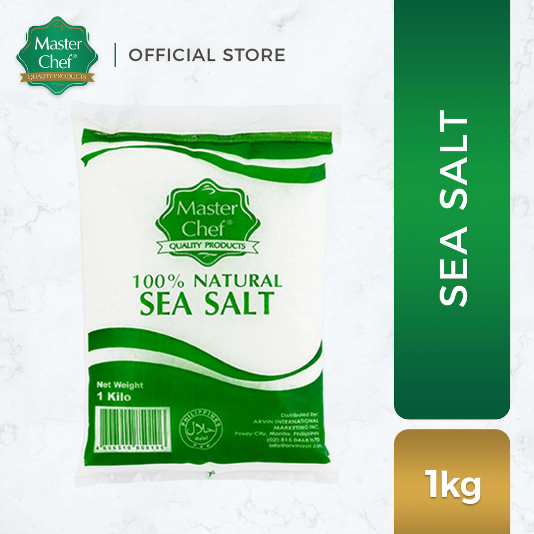 Master Chef 100% Natural Sea Salt 1kg (Vegan,Keto Seasoning,Non-Iodized,Mixed Coarse/Fine) (KOSHER)