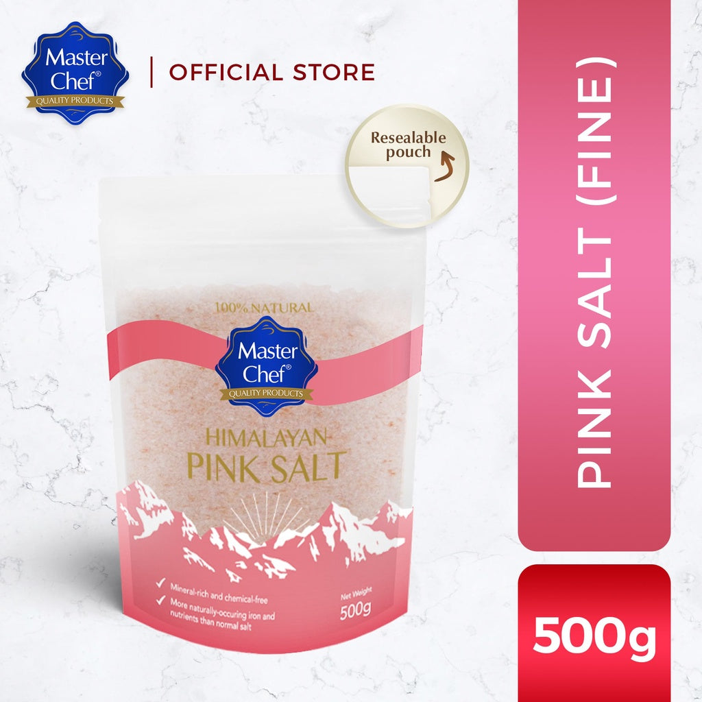 Master Chef 100% Natural Himalayan Pink Salt 500g (FINE) Keto, Vegan, Low Carb, Pakistan (Sherpa Pink)